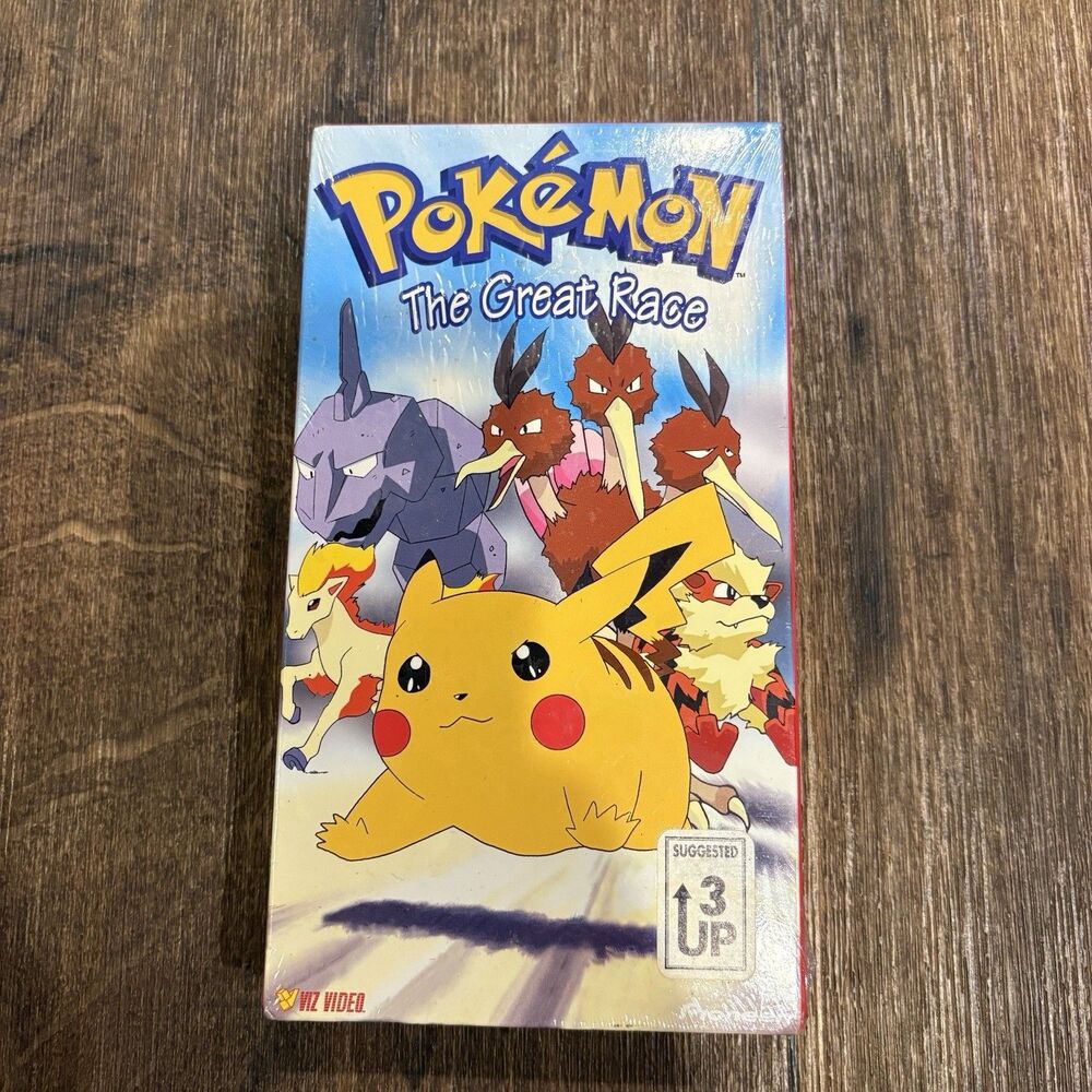 Pokémon The Great Race VHS Sealed New Vintage Anime Tape Pikachu 1999